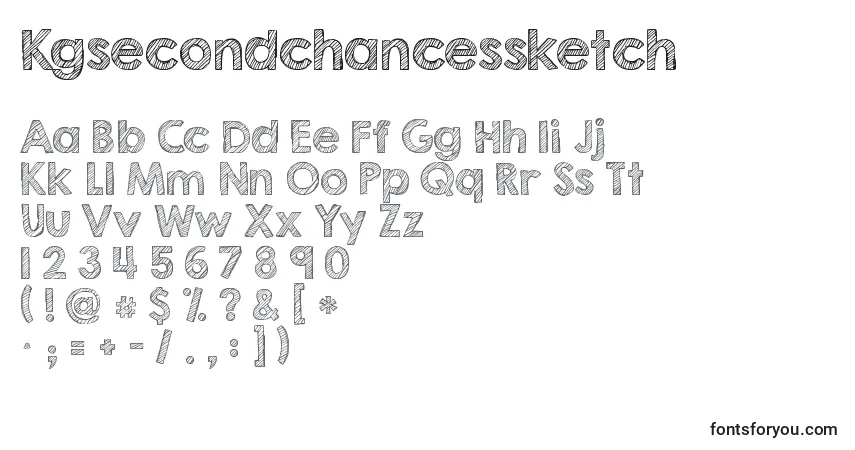 Czcionka Kgsecondchancessketch – alfabet, cyfry, specjalne znaki