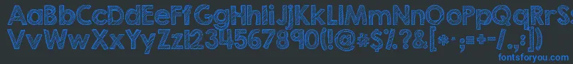 Kgsecondchancessketch Font – Blue Fonts on Black Background