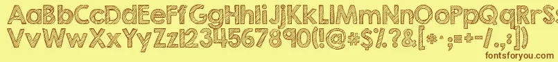 Kgsecondchancessketch Font – Brown Fonts on Yellow Background