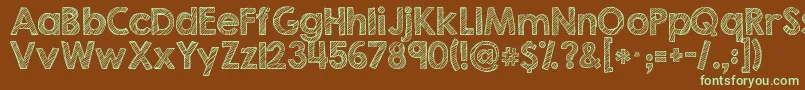 Kgsecondchancessketch Font – Green Fonts on Brown Background