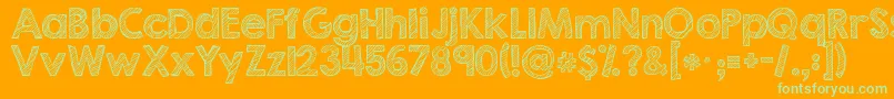 Kgsecondchancessketch Font – Green Fonts on Orange Background