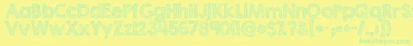 Kgsecondchancessketch Font – Green Fonts on Yellow Background