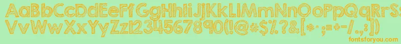 Kgsecondchancessketch Font – Orange Fonts on Green Background