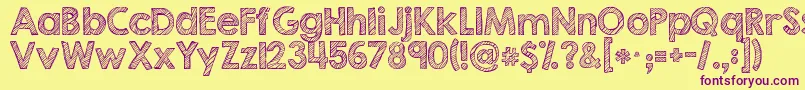 Kgsecondchancessketch Font – Purple Fonts on Yellow Background