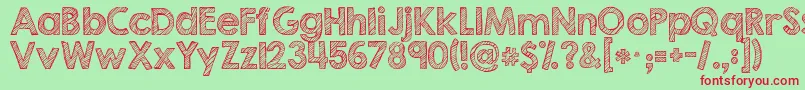 Fonte Kgsecondchancessketch – fontes vermelhas em um fundo verde