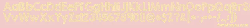 Kgsecondchancessketch-Schriftart – Gelbe Schriften auf rosa Hintergrund