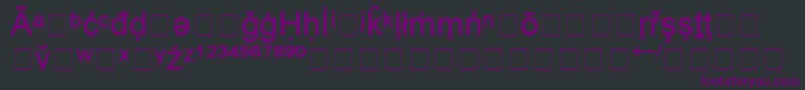 Czcionka BookshelfSymbol1 – fioletowe czcionki na czarnym tle