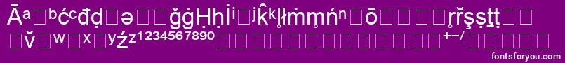 Шрифт BookshelfSymbol1 – белые шрифты на фиолетовом фоне
