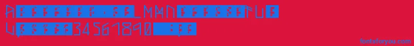 ThorsMark Font – Blue Fonts on Red Background