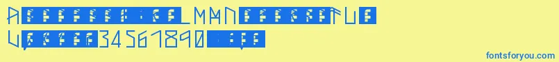 ThorsMark Font – Blue Fonts on Yellow Background