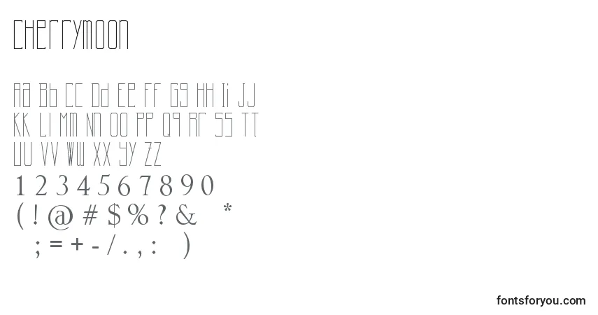 Шрифт Cherrymoon – алфавит, цифры, специальные символы