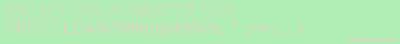 Cherrymoon-fontti – vaaleanpunaiset fontit vihreällä taustalla