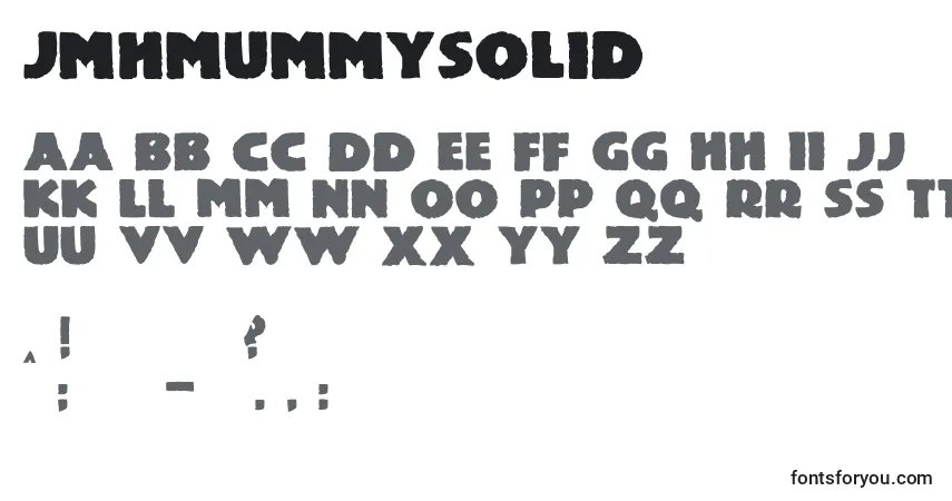 A fonte JmhMummySolid (103173) – alfabeto, números, caracteres especiais
