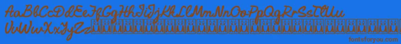 AleidaDemo Font – Brown Fonts on Blue Background