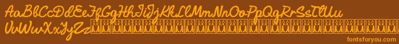 AleidaDemo Font – Orange Fonts on Brown Background