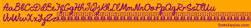 AleidaDemo Font – Purple Fonts on Orange Background
