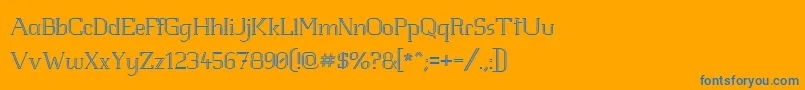 WhiteLineFeverLight1.00-Schriftart – Blaue Schriften auf orangefarbenem Hintergrund