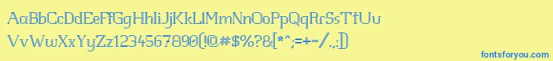 WhiteLineFeverLight1.00 Font – Blue Fonts on Yellow Background