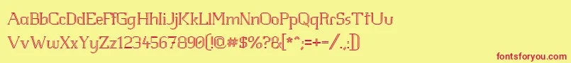 WhiteLineFeverLight1.00 Font – Red Fonts on Yellow Background