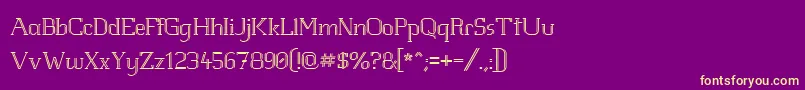 WhiteLineFeverLight1.00 Font – Yellow Fonts on Purple Background