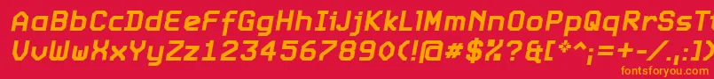 フォントExpoBoldItalic – 赤い背景にオレンジの文字