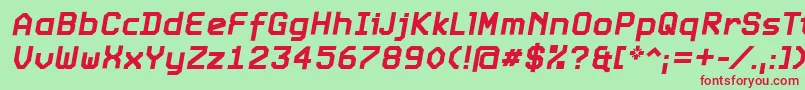 ExpoBoldItalic Font – Red Fonts on Green Background