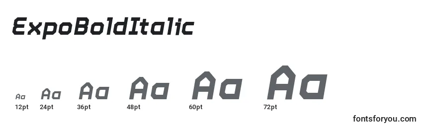 Размеры шрифта ExpoBoldItalic