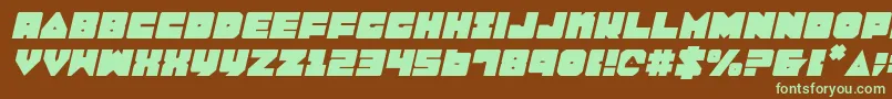 LoboTommyItalic-fontti – vihreät fontit ruskealla taustalla