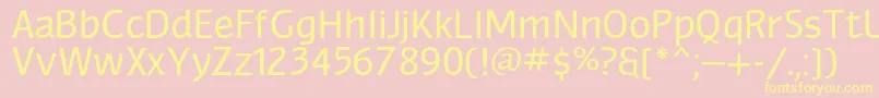 Myndraine Font – Yellow Fonts on Pink Background