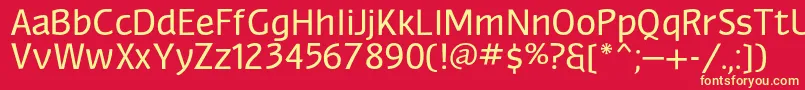 Myndraine Font – Yellow Fonts on Red Background