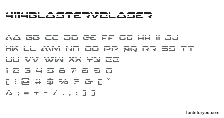 Schriftart 4114blasterv2laser – Alphabet, Zahlen, spezielle Symbole