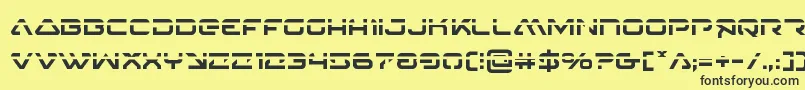 Czcionka 4114blasterv2laser – czarne czcionki na żółtym tle