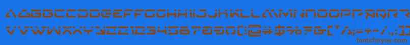 4114blasterv2laser Font – Brown Fonts on Blue Background