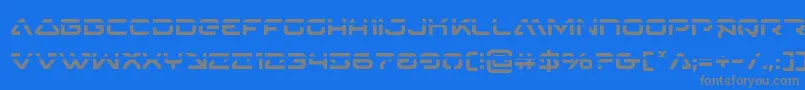 4114blasterv2laser-Schriftart – Graue Schriften auf blauem Hintergrund