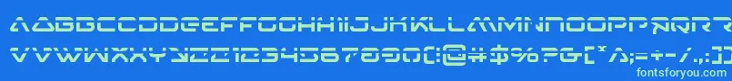 4114blasterv2laser Font – Green Fonts on Blue Background