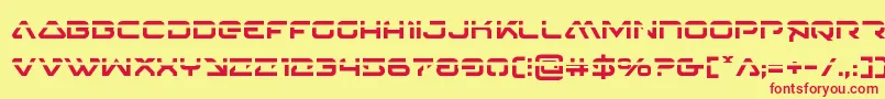 4114blasterv2laser-fontti – punaiset fontit keltaisella taustalla
