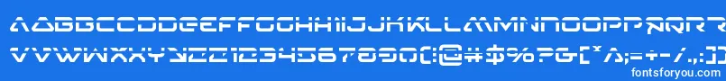 4114blasterv2laser Font – White Fonts on Blue Background