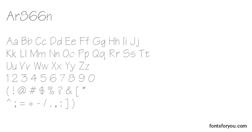 Schriftart Ar866n – Alphabet, Zahlen, spezielle Symbole