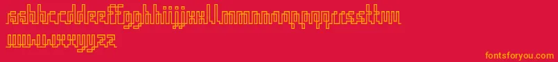 fuente IqqRegular – Fuentes Naranjas Sobre Fondo Rojo