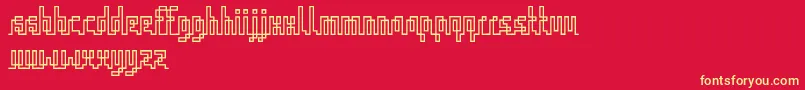IqqRegular-Schriftart – Gelbe Schriften auf rotem Hintergrund