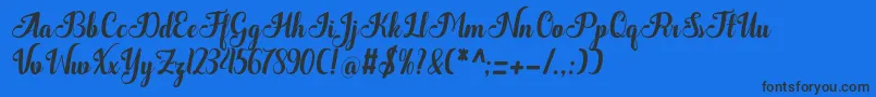 Quantum-Schriftart – Schwarze Schriften auf blauem Hintergrund