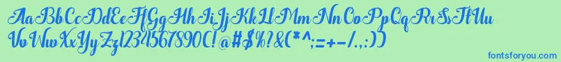 Quantum Font – Blue Fonts on Green Background
