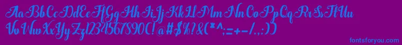 Quantum-Schriftart – Blaue Schriften auf violettem Hintergrund