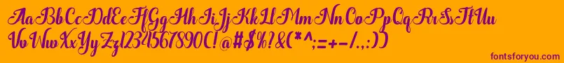 Quantum Font – Purple Fonts on Orange Background