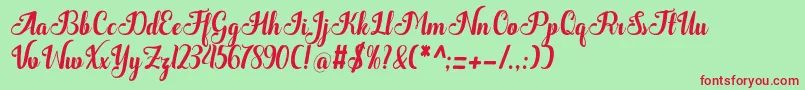 Quantum Font – Red Fonts on Green Background