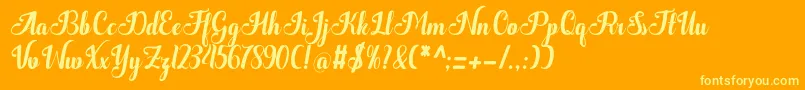 Quantum Font – Yellow Fonts on Orange Background