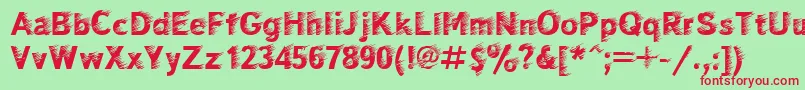 Windctt Font – Red Fonts on Green Background
