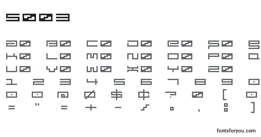 Czcionka Spv3 – alfabet, cyfry, specjalne znaki
