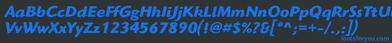 HighlanderstdBolditalic Font – Blue Fonts on Black Background