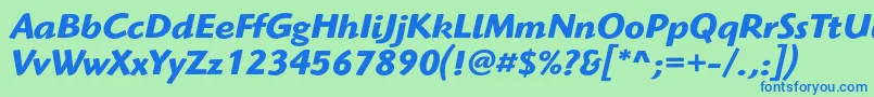 HighlanderstdBolditalic Font – Blue Fonts on Green Background